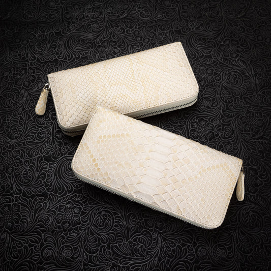 【在庫品】和トモス:本格モラレスパイソン長財布。ホワイト柄で日本初上陸!(BEL-001)