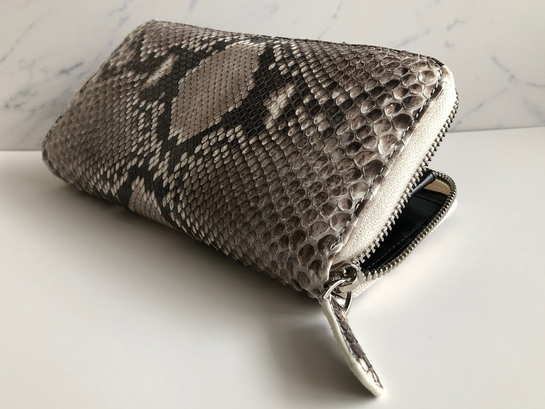 【値下げ】和トモス:ナチュラルパイソン長財布。内部は黒合皮の廉価版仕様(DKNN-001)