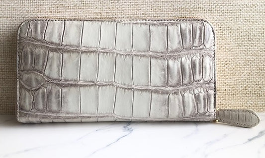【在庫品】和トモス:クロコダイル(センター取り)長財布 6色指定可能。内部は牛皮仕様(CRL-A)
